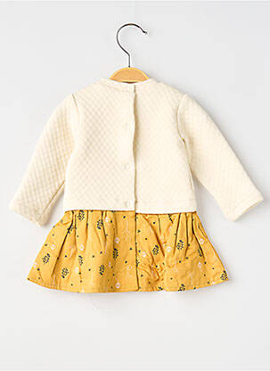 Robe mi-longue col rond manches longues beige MARESE fille