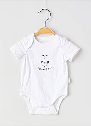 Body lingerie stretch blanc P'TIT BISOU garcon