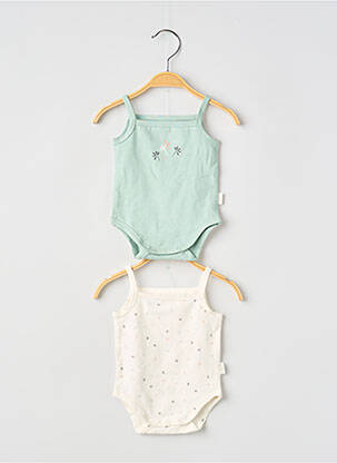 Body lingerie stretch vert P'TIT BISOU fille