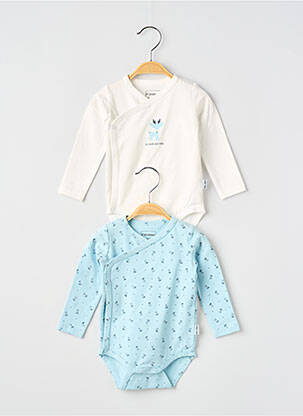 Body lingerie imprimé fantaisie bleu P'TIT BISOU garcon