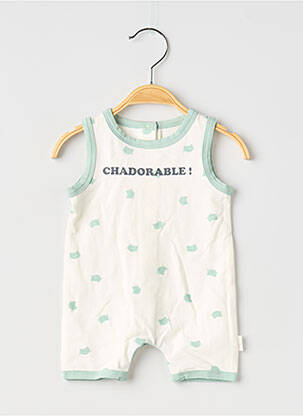 Combishort sans manche sans manche vert P'TIT BISOU garcon