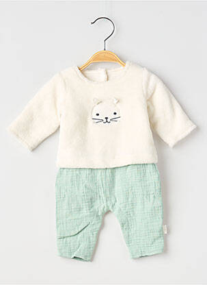 Combi-pantalon coupe cintrée manches longues vert P'TIT BISOU enfant