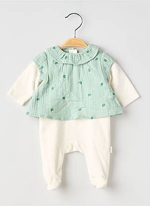 Combi-pantalon col rond manches longues vert P'TIT BISOU fille