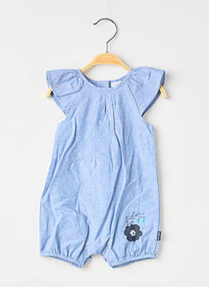 Combi-pantalon fermeture pressionnée sans manche bleu P'TIT BISOU garcon