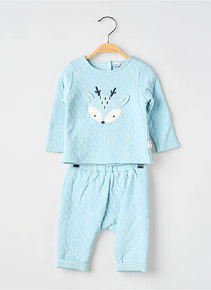 Ensemble pantalon type de haut t-shirt bleu P'TIT BISOU garcon