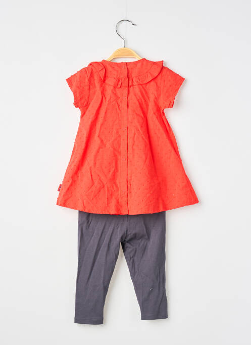 Ensemble pantalon broderie rouge P'TIT BISOU fille