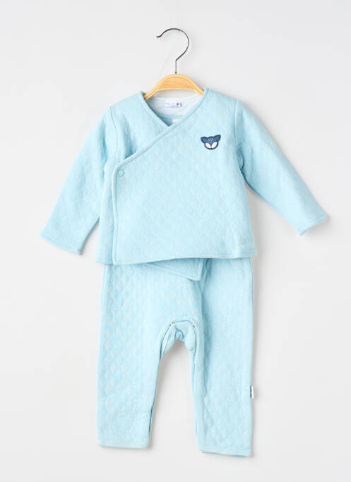 Ensemble pantalon fermeture pressionnée bleu P'TIT BISOU garcon