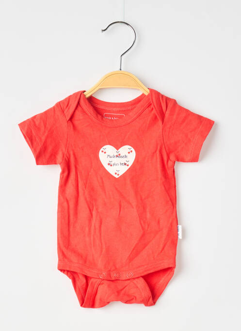Body lingerie stretch rouge P'TIT BISOU fille