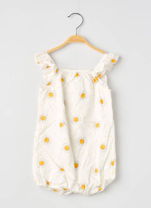 Barboteuse imprimé fleurs sans manche blanc P'TIT BISOU fille
