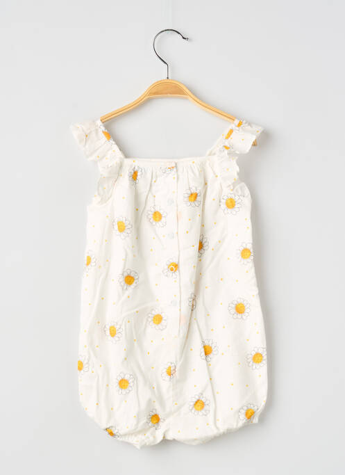 Barboteuse imprimé fleurs sans manche blanc P'TIT BISOU fille