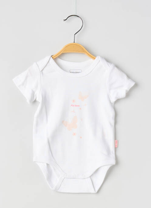 Body lingerie stretch blanc P'TIT BISOU fille