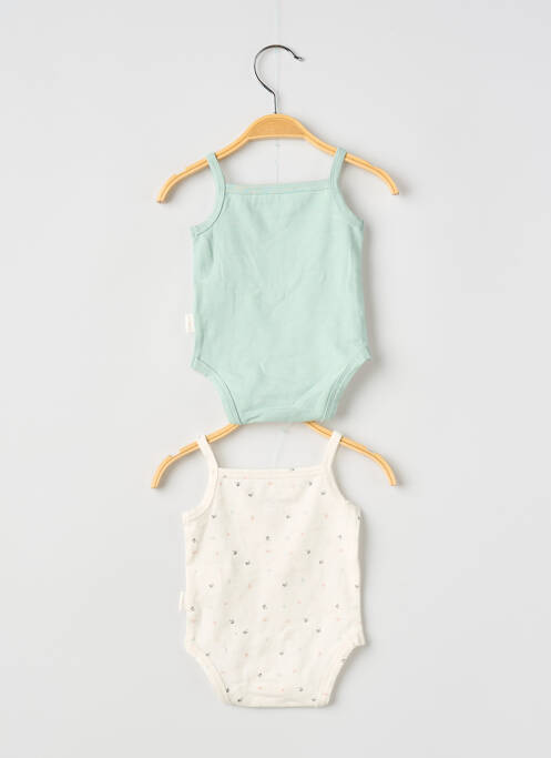 Body lingerie stretch vert P'TIT BISOU fille