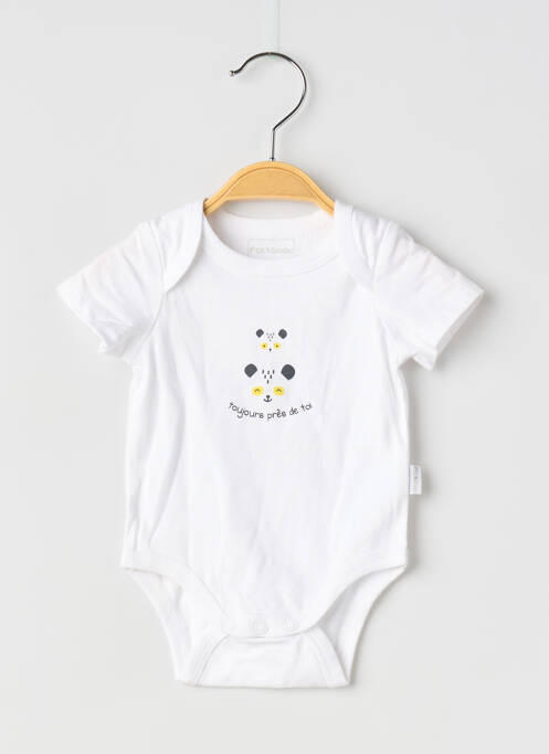 Body lingerie stretch blanc P'TIT BISOU garcon
