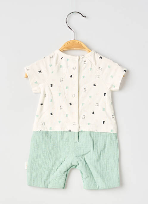 Combishort tissage jersey manches courtes vert P'TIT BISOU garcon