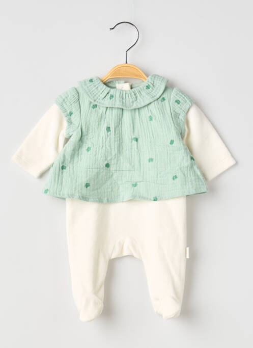 Combi-pantalon col rond manches longues vert P'TIT BISOU fille