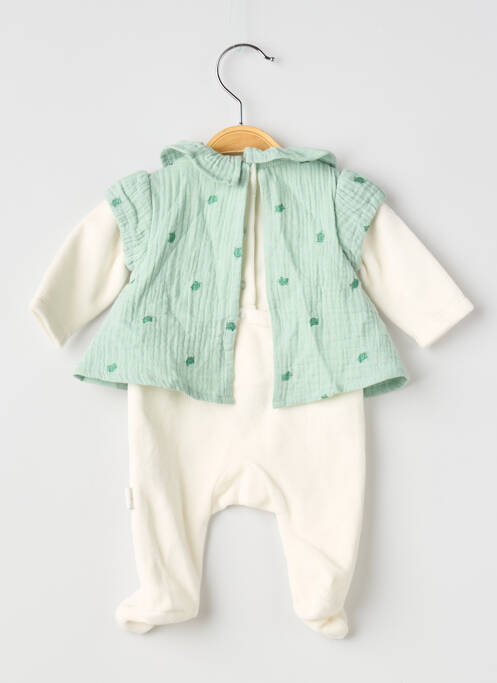 Combi-pantalon col rond manches longues vert P'TIT BISOU fille