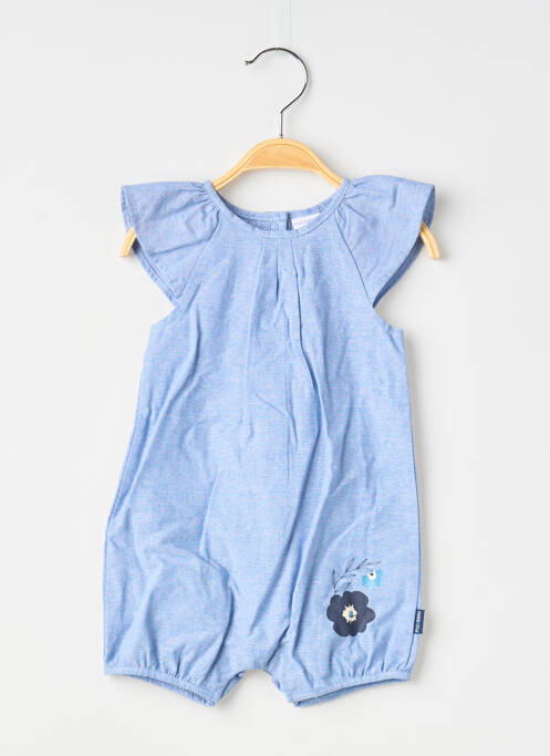 Combi-pantalon fermeture pressionnée sans manche bleu P'TIT BISOU garcon