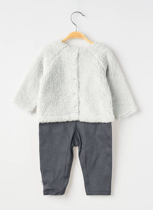 Combi-pantalon fermeture pressionnée manches longues gris P'TIT BISOU garcon