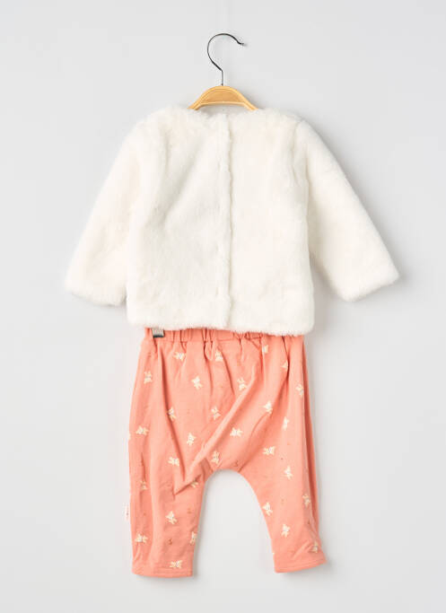 Ensemble pantalon fermeture pressionnée blanc P'TIT BISOU fille