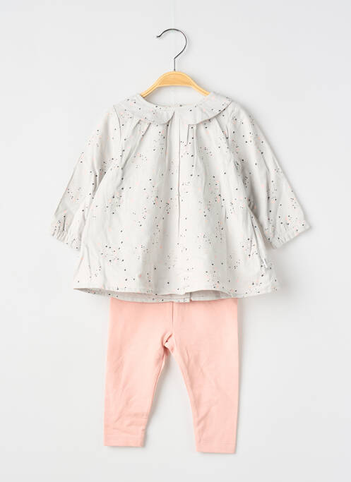 Ensemble pantalon fermeture pressionnée gris P'TIT BISOU fille