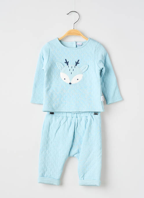 Ensemble pantalon type de haut t-shirt bleu P'TIT BISOU garcon