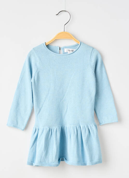 Robe mi-longue col rond manches longues bleu MARESE fille