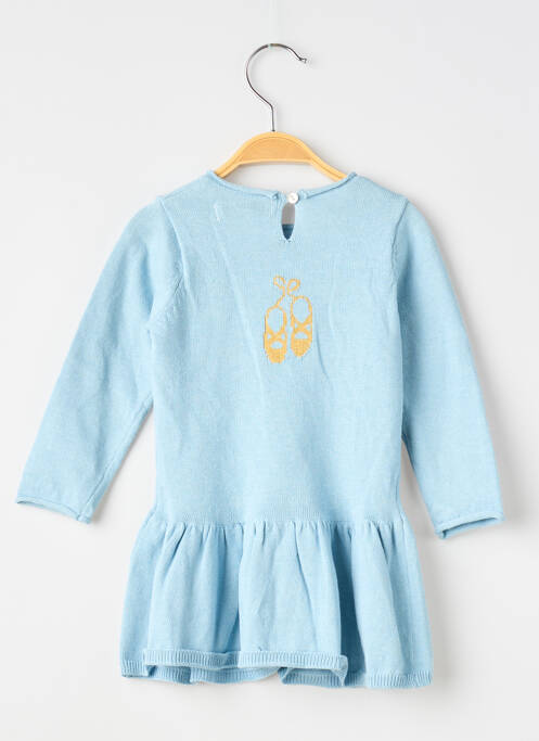 Robe mi-longue col rond manches longues bleu MARESE fille