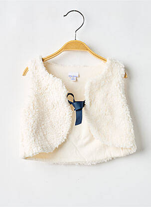 Gilet sans manche col rond beige P'TIT BISOU fille