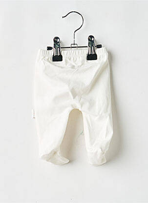 Pantalon droit tissage jersey taille élastique blanc P'TIT BISOU enfant