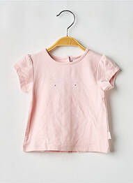 T-shirt stretch manches courtes rose P'TIT BISOU fille