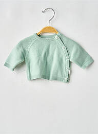 Gilet manches longues col rond vert P'TIT BISOU garcon