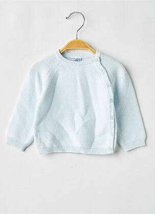 Gilet manches longues col rond bleu P'TIT BISOU garcon