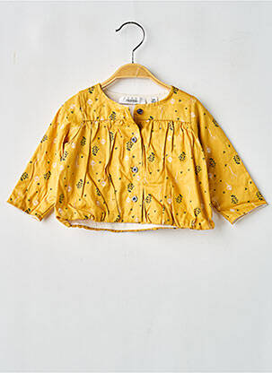 Chemisier tissage popeline manches longues jaune MARESE fille