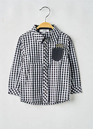 Chemise manches longues tissage popeline noir MARESE garcon