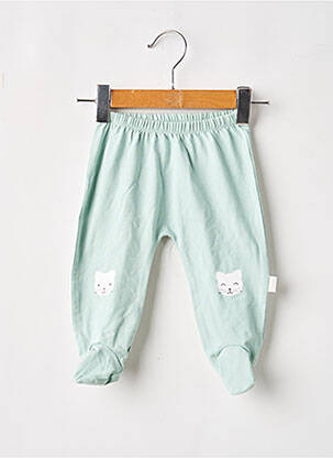 Pantalon droit tissage jersey taille élastique vert P'TIT BISOU enfant