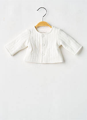 Veste casual col rond blanc P'TIT BISOU enfant