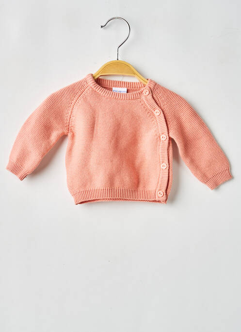 Gilet manches longues resserrée sur le bas rouge P'TIT BISOU fille