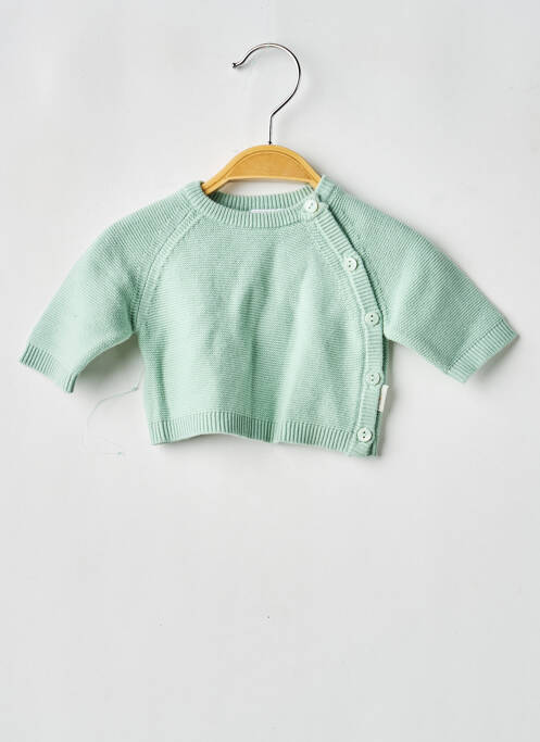 Gilet manches longues col rond vert P'TIT BISOU garcon