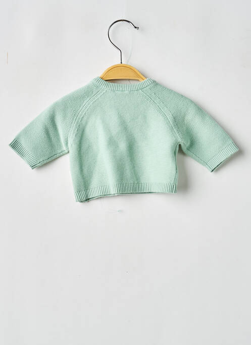 Gilet manches longues col rond vert P'TIT BISOU garcon