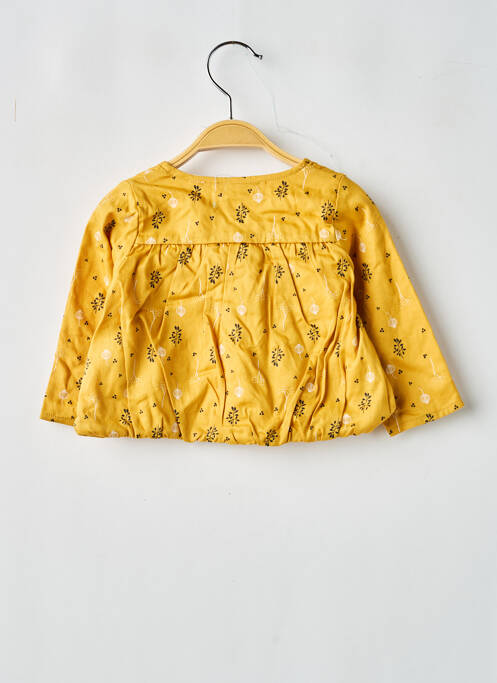 Chemisier tissage popeline manches longues jaune MARESE fille