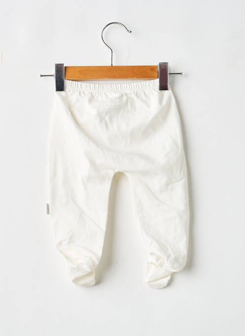 Pantalon droit tissage jersey taille élastique blanc P'TIT BISOU enfant