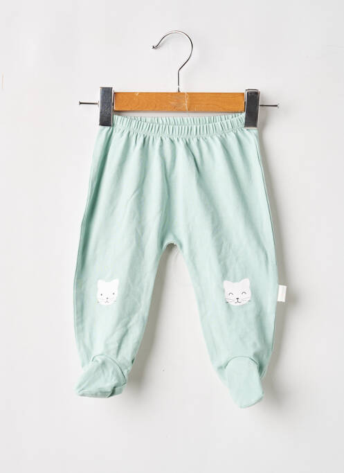 Pantalon droit tissage jersey taille élastique vert P'TIT BISOU enfant