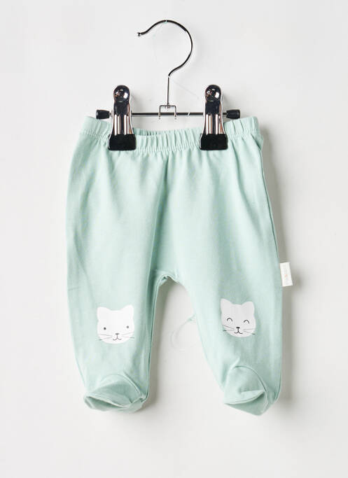Pantalon droit tissage jersey taille élastique vert P'TIT BISOU enfant