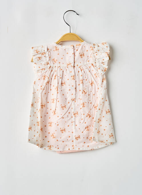 Robe mi-longue manches courtes manches courtes rose P'TIT BISOU fille