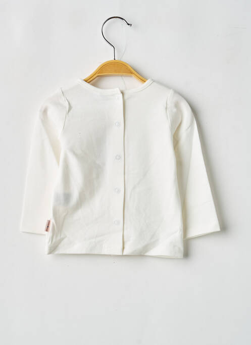 T-shirt stretch manches longues blanc P'TIT BISOU fille