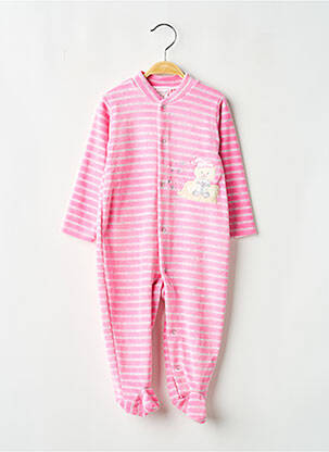 Pyjama fermeture pressionnée à l'entrejambe rose MAIORISTA fille