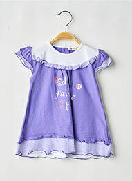 Robe mi-longue manches courtes manches courtes violet TEDDY LU fille