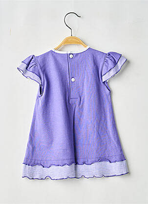 Robe mi-longue manches courtes manches courtes violet TEDDY LU fille