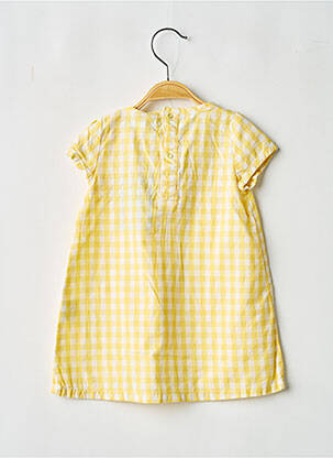 Robe mi-longue manches courtes manches courtes jaune MINI POUCE fille