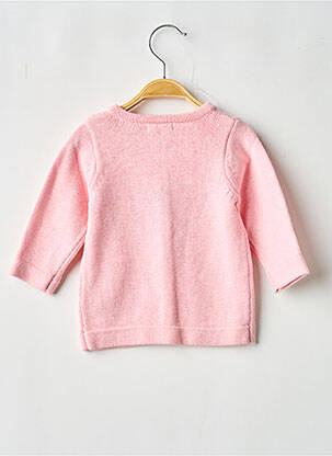 Gilet manches longues maille souple et aérée rose MINI POUCE fille